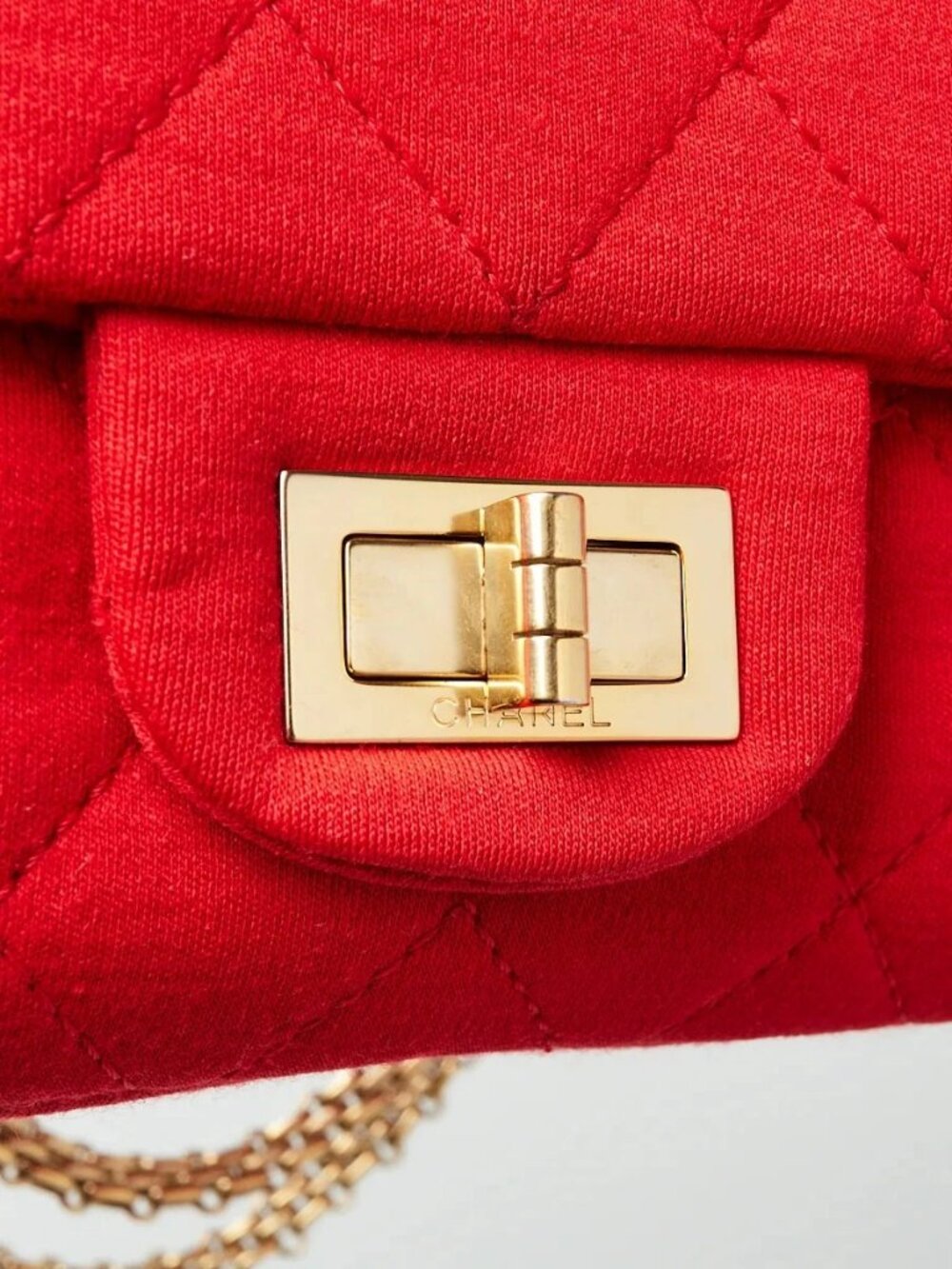 Chanel Red 2.55 Reissue Quilted Classic Jersey Leather 227 Jumbo Flap Bag - Picture 6 of 12